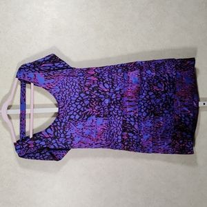 04158 Tracy Reese Frock! satin blue, black & pink silk dress M NWT